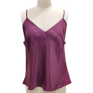 DB Studio camisole top women's XL burgundy deep purple satiny adjustable strap